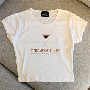 Peace Collective Espresso Martini Club White Crop Top